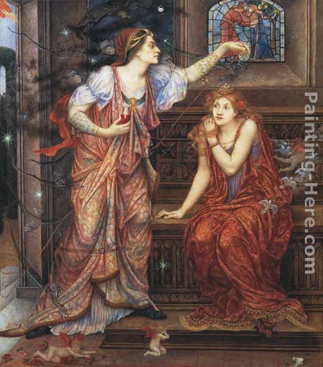 Queen Eleanor and Fair Rosamund painting - Evelyn de Morgan Queen Eleanor and Fair Rosamund art painting